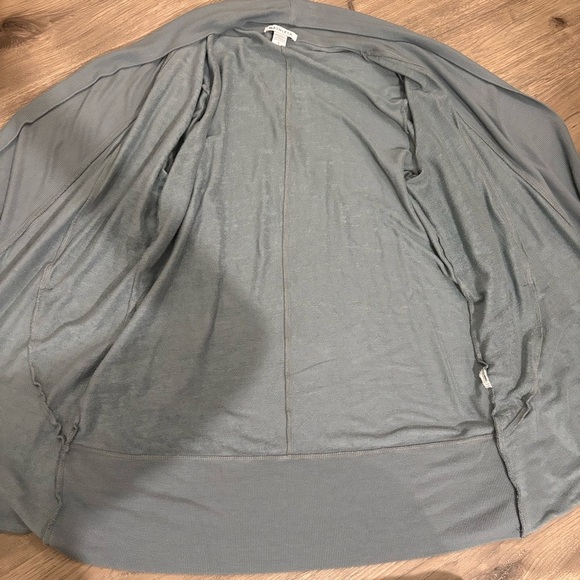 Athleta Pranayama Open Front Restore Wrap Cardigan - Size L - Blue Green - Picture 8 of 10